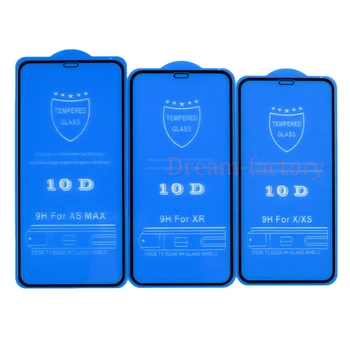 50PCS 10D Vetro Temperato Screen Protector per iPhone 15 14 13 12 Mini 11 Pro Max X Xs Max Xr