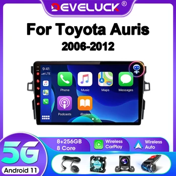 Develuck Android 11 autoradio per Toyota Auris E150 2006 - 2012 Lettore Multimediale Carplay 2 Din Auto Stereo Autoradio DVD GPS
