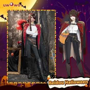 In Stock UWOWO Beidou Cosplay Costumi di Halloween Genshin Impatto Fanart Cosplay Pirata Beidou Strega Cappotto Camicia Pantaloni Abiti